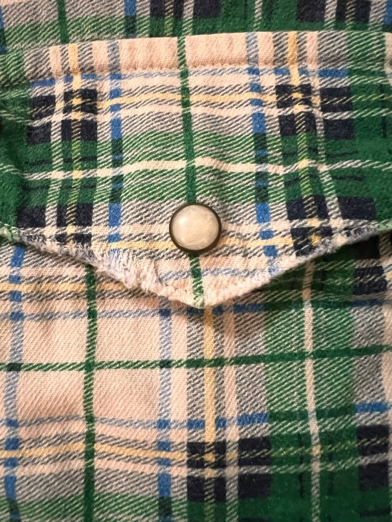 The Great The Heritage Green Plaid Flannel Shirt Womens Sz 2 M Snaps Western - Picture 8 of 12